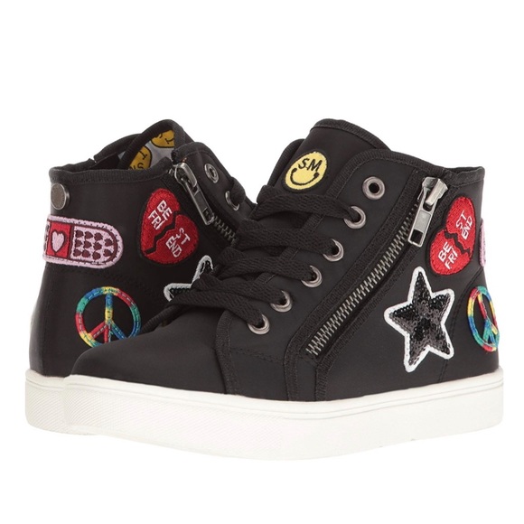Steve Madden Other - Steve Madden ☻ Emoji Patch Hi Top Sneakers ☻ Black